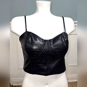 Express Medium Black Crop Camisole Bustier Top